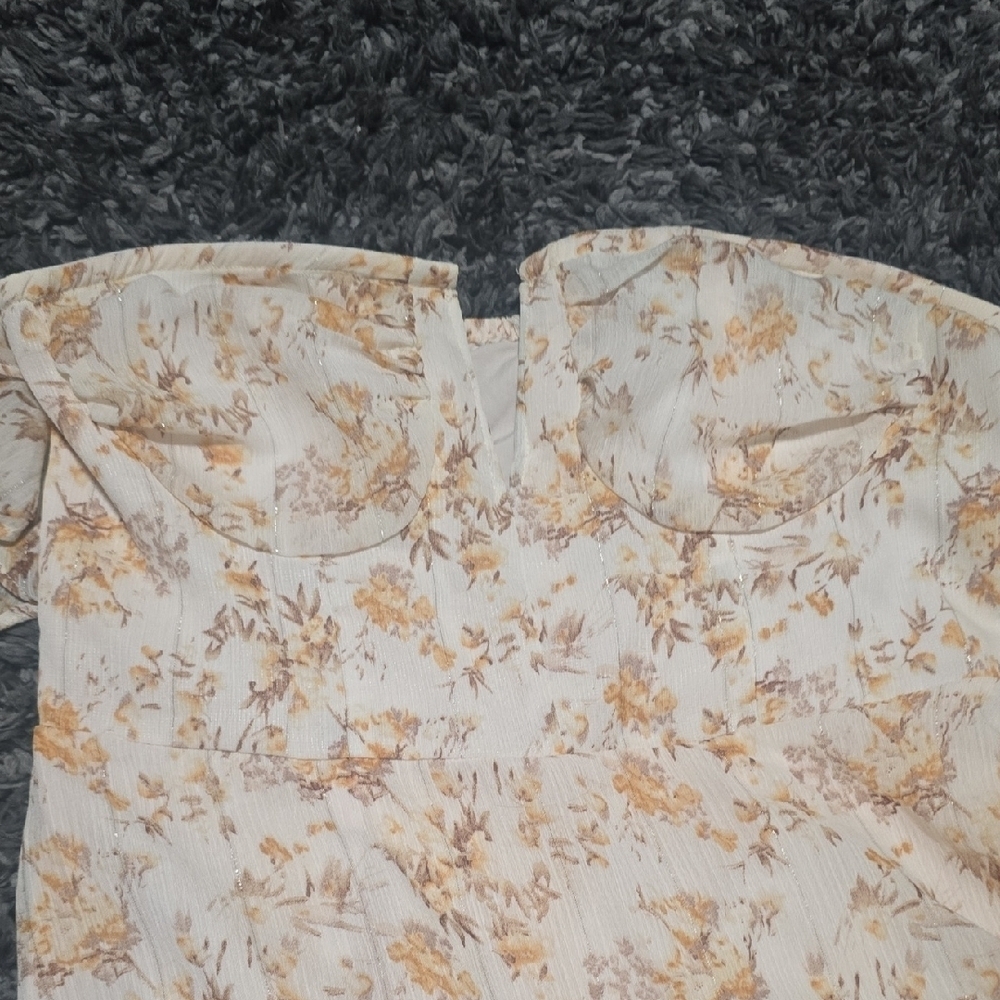 Cider Cream Ruched Off-Shoulder Sundress - Picture 4 of 5